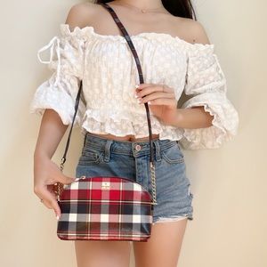 NWT Kate Spade Plaid Dome Crossbody